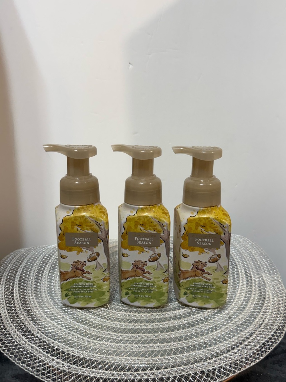 BBW Football Season Foaming Hand Soap Set of 3 NWT